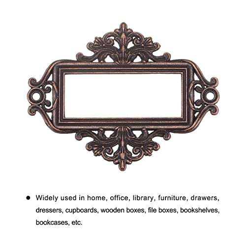 Uxcell Metal Label Holders, 55X43Mm 24Pcs Vintage Lace-Up Business Tag Label Frame Card Holder For Shelve File Office Library Drawer, Brown #TOP3