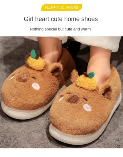 Loizziuy Capybara Plush Slippers Winter Warm Cotton Shoes Home Slippers Indoor Furry Shoes Capybara Accessories3