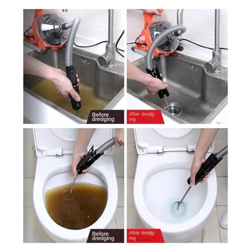 Limpiador de desagües eléctrico de 220 V - Máquina desatascadora de tuberías de 120 W para Limpieza de alcantarillas y baños (hágalo Usted Mismo)