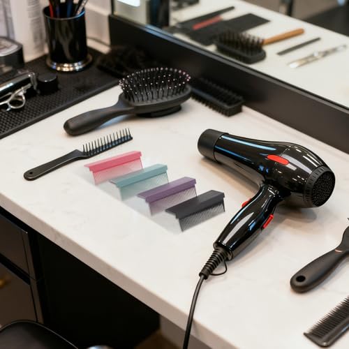 Peine alisador removible para cabello negro 4 piezas miniatura 7