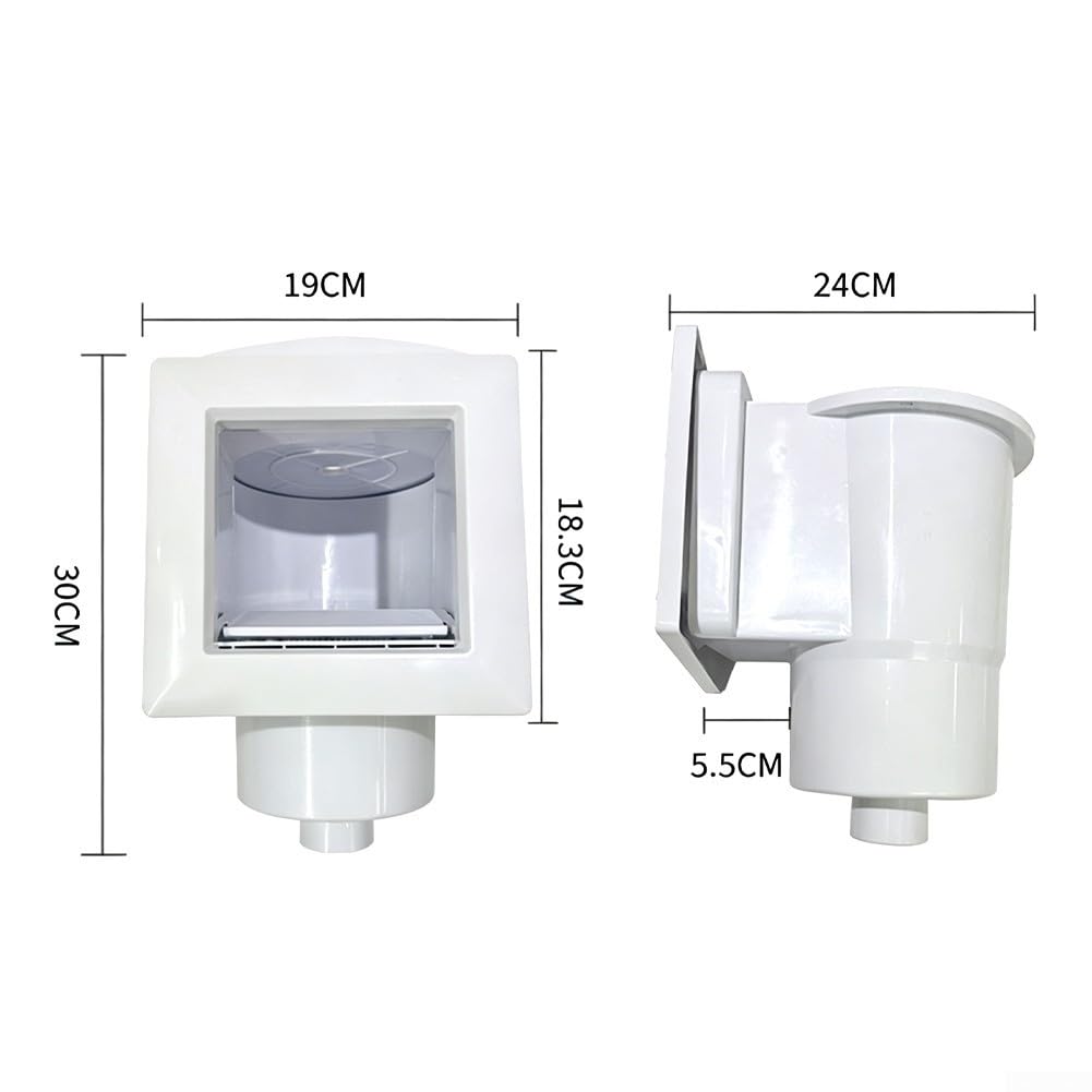 Efficiente skimmer galleggiante per piscine con cestello filtro integrato per raccogliere foglie e detriti per piscine fuori terra o in terra, bianco