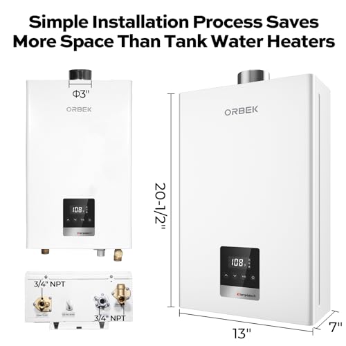ORBEK 80,000 BTU Residential Indoor Propane Gas Tankless Water Heater