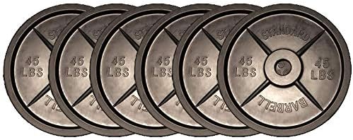 45lb Weight 6 Plates - Fake Weights Plastic Olympic Style 45 lb Barbell Plates