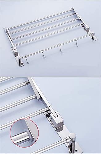 Porte-serviette salle de bain 2 niveaux en inox chic de 50cm