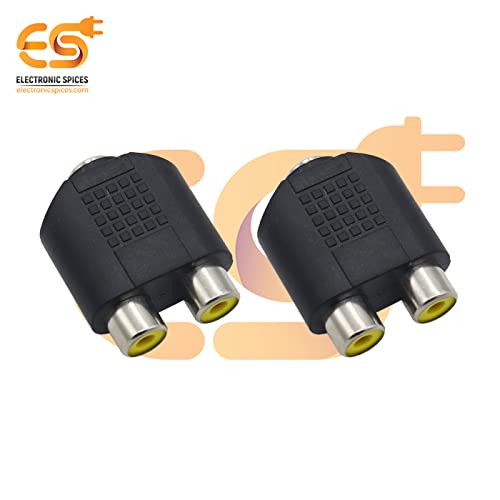 Image of Electronic Spices 3.5mm Female to 2 RCA female dual splitter interface audio connector pack of 20pcs