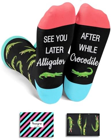 HAPPYPOP Animal Lover Gifts Women Men - Mermaid Penguin Socks Crocodile Otter Socks