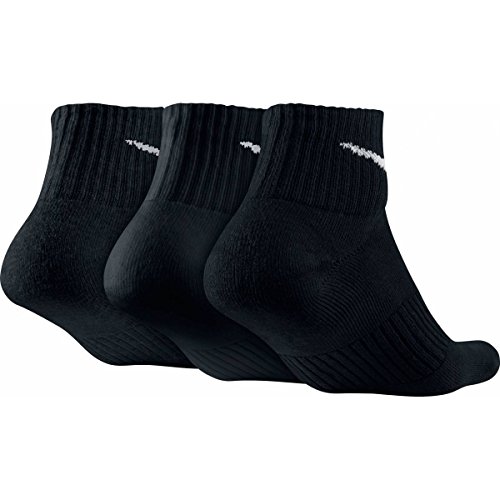 image for NIKE Unisex Performance Cushion Quarter Training Socks (3 Pairs), Blac