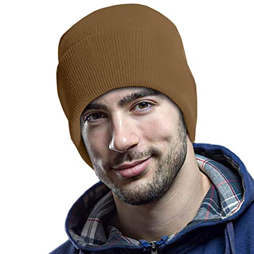 Touca Gorro Estilo Beanie Estilosa Frio Prática de Esportes Chapelaria Vintage - Marrom