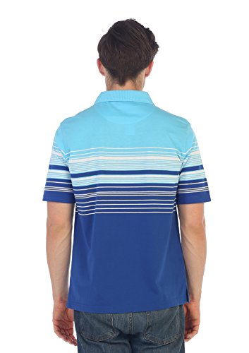 Gioberti Mens Slim Fit Striped Polo Shirt With Pocket, Blue, X-Large #TOP3