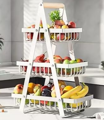 3-Tier Fruit Basket & Vegetable Rack, Detachable Kitchen Storage Rack