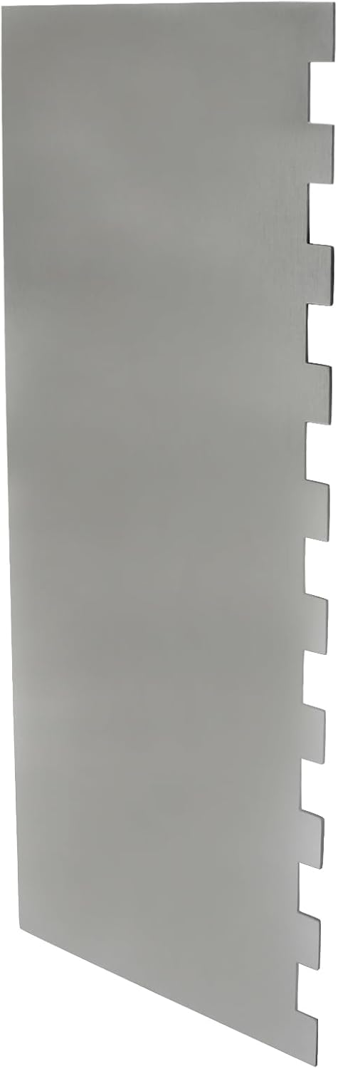 Stainless Steel Cake Scraper, Single Sided Patterned Edge Stripe Edge Frosting Smoother Scraper Cake Decorating Comb for Butter Mousse Cream Decoration（8.7" x 3.11")