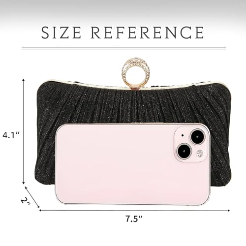 Image of Clutch Purse for Women, Evening Bag with Removable Chain Strap Elegant Handbag for Wedding /Prom /Cocktail /Party