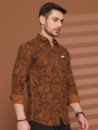 Image of Majestic Man Printed Pure Cotton Slim Fit Casual Shirt