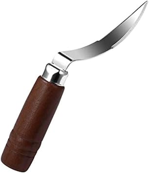 Coconut Opener Coconut Meat Remover Wooden Handle Stainless Steel Coconut Tool Coconut Opener Scraper Knife Home Kitchen Accessories