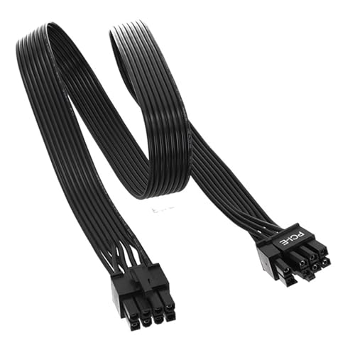 Câble Alimentation GPU 8 Broches (6+2) - 65 Cm, Plat, Noir, Compatible Corsair, Thermaltake, ARESGAME, Pour Carte Graphique