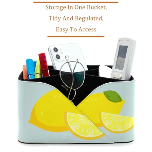 Pot de rangement pour bureau citron avec porte-crayons et organiseur à compartiments