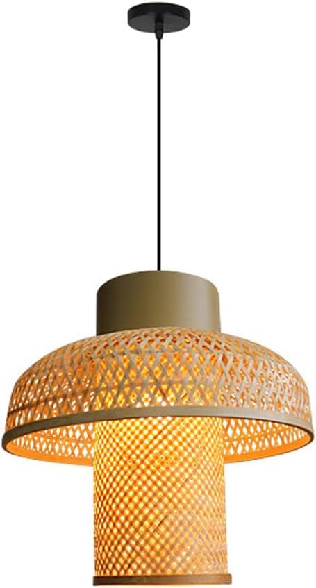 Lanterne en bambou E27 avec cordon réglable pour suspension salon