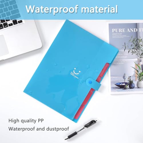 Image of Corslet Expanding File Folder, 5 Pockets Accordion A4 Letter Size Paper Receipt Document Document Organizer Bag Accordian Filing Folder for Classroom, Home Office and Travel File Folders for Documents