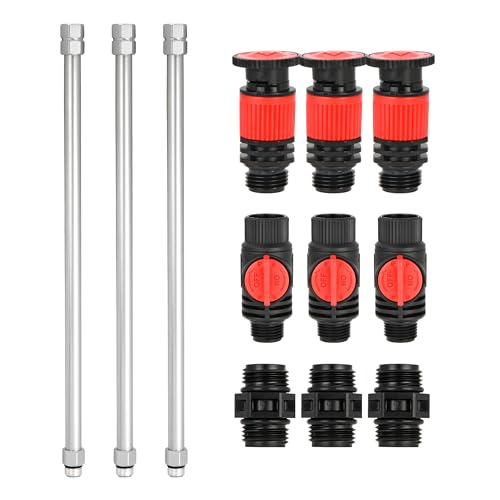 Eden 99989 Multi-Adjustable Sprinkler with Metal Extension Set (12 pcs), Connects to Most Standard (1/2 inch) Threaded Lawn and Garden Watering System by Eden - Used condition - US$21.15