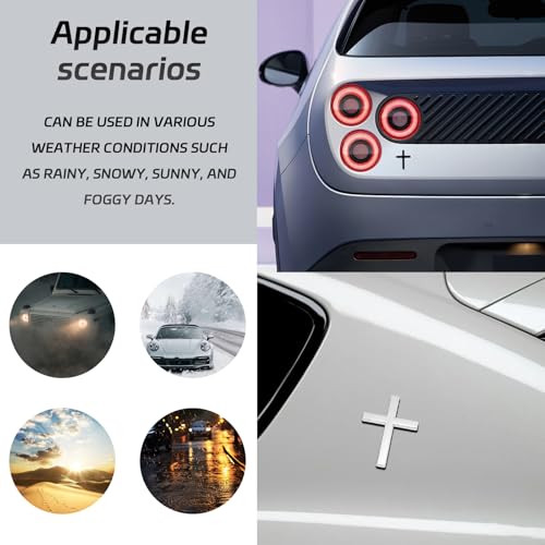 Image of 2 PCS Cross Metal Car Sticker, 3D Car Stickers and Decals for Christian /Jesus Self Adhesive Scratch Metal Cross Emblem,Suitable for Cars Body Fender Tail (Black)