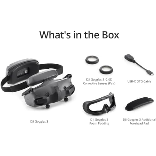 Image of DJI Goggles 3 FPV Goggles with Micro-OLED Screens, O4 HD Video Transmission, Adjustable Diopters, Real View PiP, Wireless Streaming Bundle with Lens Cleaning Kit
