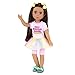 Glitter Girls Dolls by Battat â€“ 14-inch Poseable Fashion Kika â€” Brown Hair & Blue Eyes â€” Ice Cream Outfit, Rainbow Skirt, and 2 Bows â€“ Toys, Clothes, and Accessories for Kids Ages 3+ , Pink