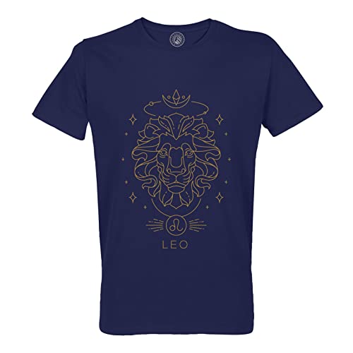 T-shirt homme col rond Leo t-shirt astrologie bohémien zodiaque en coton noir