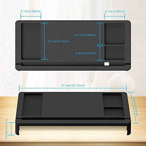 STOON Monitor Stand, Computer Monitor Stand Riser with 3 USB Ports, Support Charging & Data Transfer, Desk Organizer with Phone Holder, Desktop Stand for PC, Laptop Computer and Printer