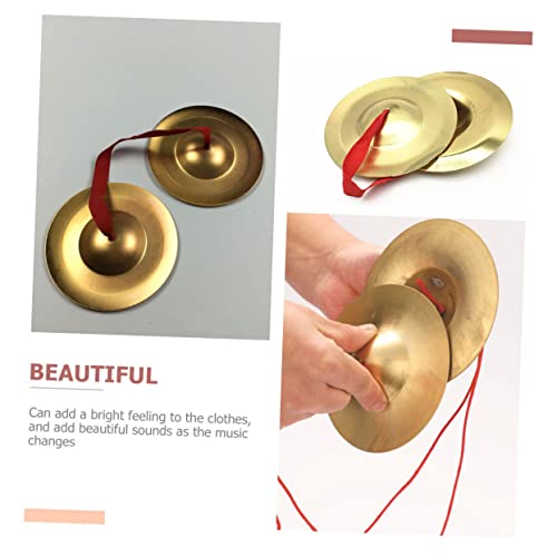 VICASKY 1 Par De Pratos De Cobre Para Crianças Instrumento Musical De Dedo Pratos De Dedo De Cobre C