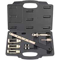 TECPO Ventilfederspanner-Satz, Demontage & Montage von Ventilfedern und Ventilschaftdichtungen für 8V, 12V & 16V Motoren, ohne Zylinderkopf-Demontage, inkl. 3 Druckstücke Ø20, 26, 30, 34mm, länge 85mm