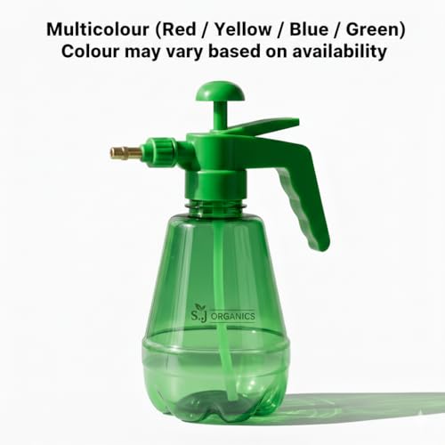 Image of SJ Organics Hand Pressure Garden Sprayer Pump | 1.5 Litre Capacity | Adjustable Brass Nozzle (Jet & Mist) | Manual Sprayer for Plants, Gardening, Cleaning & Pest Control (Multicolor)