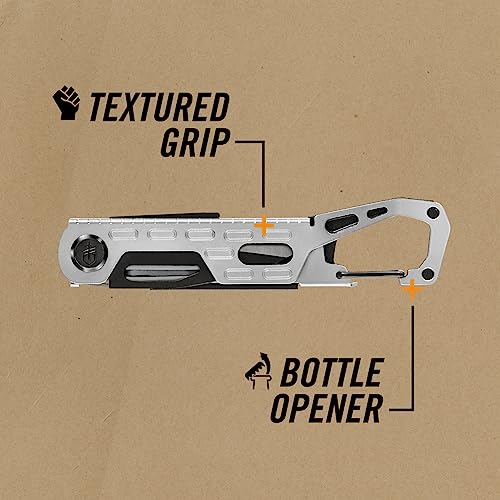Gerber Gear Stake Out 11-in-1 Multi-tool, 2.2" Plain Edge Blade, Tent Stake Puller, Carabiner Carry, EDC Gear and Equipment, Silver - Image 4