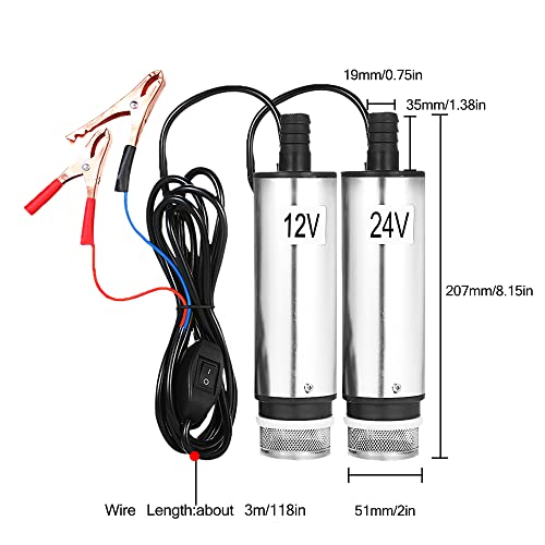 DC 12 V / 24 V Bomba Submersível para Bombeamento de Óleo Diesel Água 51mm Óleo de Água Bomba de Tra
