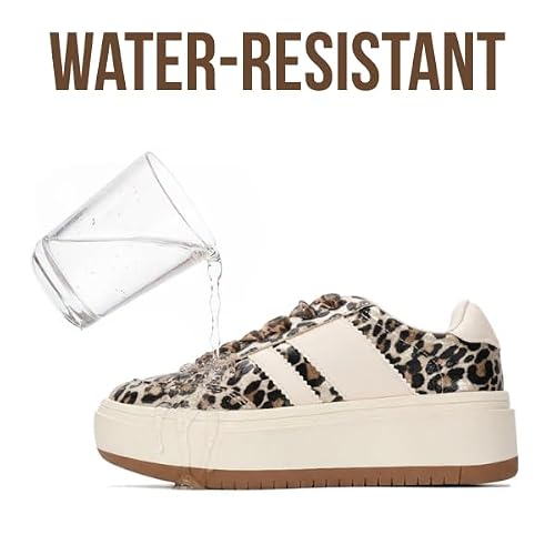 Project Cloud Kids Fashion Platform Sneakers 2026 - Lightweight Memory Foam Insole Kids Shoes - Trendy Platform Kids Sneakers - Durable & Non-Slip Lace up (Little Nita, LEOVPH,2K) Leopard