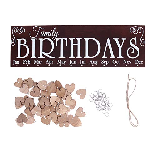 Winomo Wooden Hanging Reminder Family Birthday Board Plaque Birthday Diy Calendar #TOP4