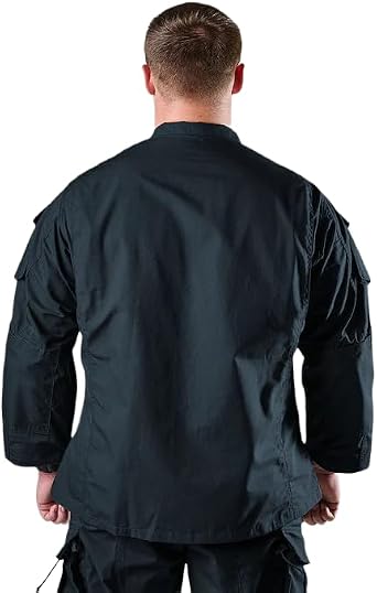 Tru-Spec Tactical Response Uniform Shirt for Men - Ripstop Sleeves, Moisture Wicking Torso, Quarter Zip, Reinforced Elbows, Navy - Small