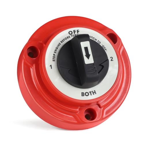 Fangxuee Interruptor de Batería Dual para Coche, 400 A, 6-32 V, 4 Posiciones, Corte de Energía, Aislador de Batería para, Caravana, Camión Grande.