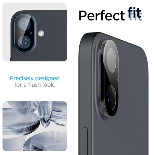 Image of Spigen Glas.tR Optik Tempered Glass Camera Lens Protector Guard for iPhone 16 /16 Plus (Black) - 2 Pack