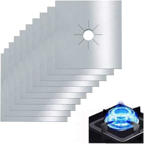 YOUNLEN 10 Pièces Protection Plaque Cuisson Gaz Réutilisable Couvre, à Anti Chaleur Tapis Cuisinière Antifouling Nettoyer Housse, Pour Divers De Cuisinières à Gaz...