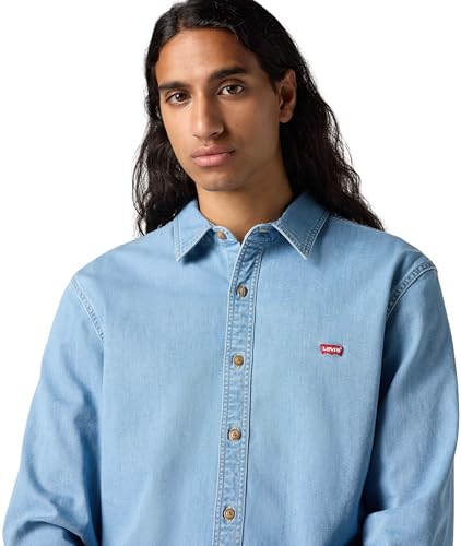 Levi's Herren Hemd Battery Housemark mit Logo, Slim Fit, Blau (Osborne Light Wash), XS – Ansicht 2