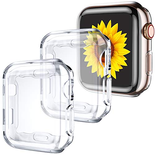 GEAK 3 Pack Compatible with Apple Watch Case 38mm,Soft HD High Sensitivity Screen Protector with TPU All Around Anti-Fall Bumper Protective Case Cover for iWatch Series 3/2/1 38mm(3 Clear) by GEAK - Used condition - US$5.85