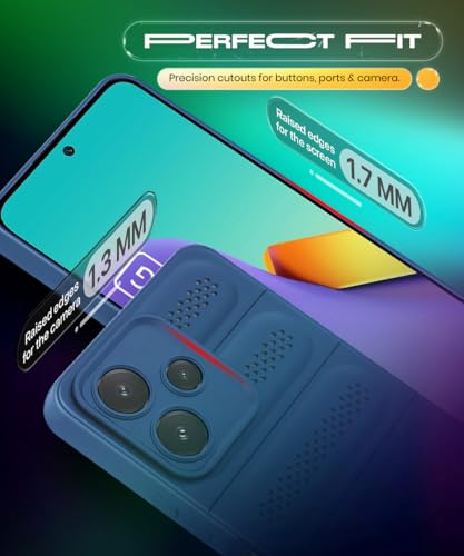 Image of WOW IMAGINE Ultimate Silicone Back Cover Case for Mi Redmi 12 5G | Redmi 12 4G | Poco M6 Pro 5G | Heat Dissipation Thin Soft TPU | 360 Camera Protection | Breathable Cooling Holes - Deep Blue