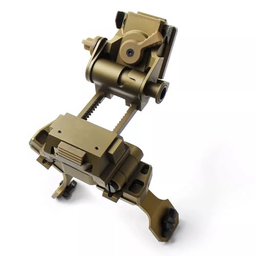 okyass Night Vision Goggles NVG Mount for L4 G24 Helmet Mount+Dual PVS 14 J Arm Binocular Dovetail Bridge Mount (Tan)