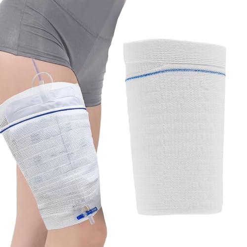 DHinkyoung Catheter Leg Bag Holder,Washable Reusable Catheter Sleeves Urine Leg Bag Holder,Fabric Urinary Drainage Bag Stay in Place Urine Bags for Legs, Catheter Stabilization Device (Medium - 1 Pcs)