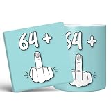 Mug Monster Taza de 65 cumpleaños, I Am 64 + 1, regalo para 65 años, taza de café de cerámica, regalo para hombres o mujeres, taza extra grande y gigante disponible, taza blanca de 20 onzas y