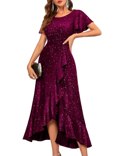 Image of BeryLove Womens Wedding Guest Dress Sequin Formal Dresses for Women | Stunning evening gowns for women suitable for prom homecoming bridesmaid and mother of the bride formal events