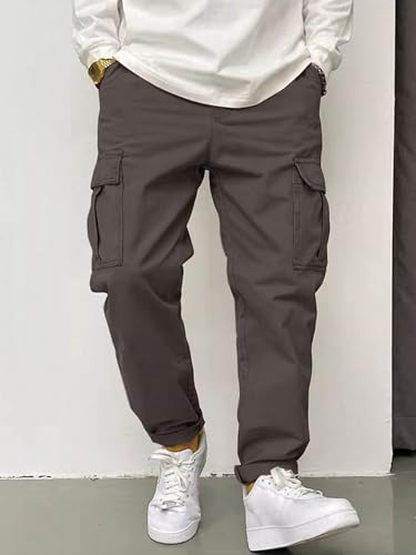 Image of Leriya Fashion Men's Cargo Pants | 4 Pocket Cotton Cargo Joggers for Men | Loose Fit Stylish Pant with Pockets | Casual Baggy Trousers & Streetwear Lower