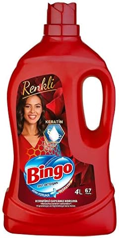 Bingo Renkli Sıvı Bakım Çamaşır Deterjanı, Kırmızı, 4 Lt