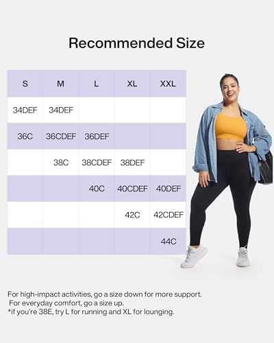 Image of Women's Sports Bra Wirefree Adjustable Medium-High Support Everyday Wear for Large Bust Plus Size with Removable Pads