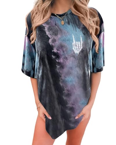 Womens Oversized Graphic Tees Moon Printed Tshirts Butterfly Shirt Vintage Summer Y2K Tops